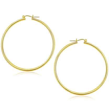14k Yellow Gold Polished Hoop Earrings