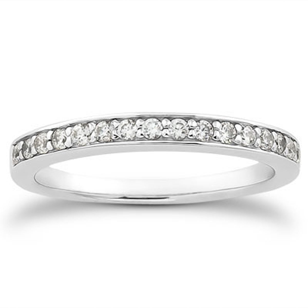 14k White Gold Pave Diamond Wedding Ring Band Set 1/2 Around RCJ Rings  CELESTIA LUXE JEWELLERS