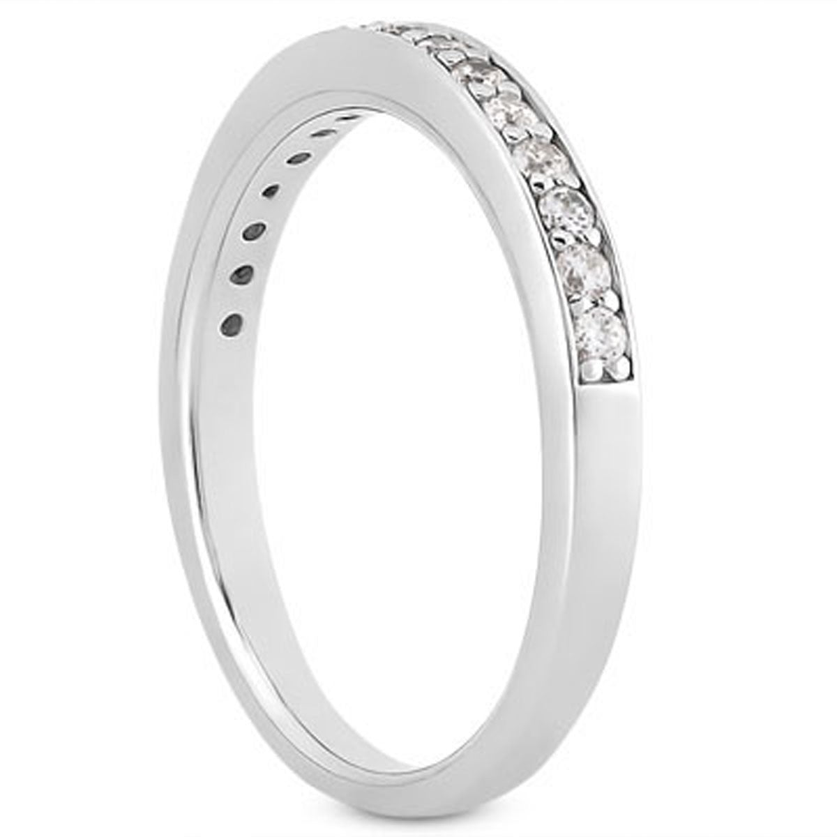 14k White Gold Pave Diamond Wedding Ring Band Set 1/2 Around RCJ Rings  CELESTIA LUXE JEWELLERS