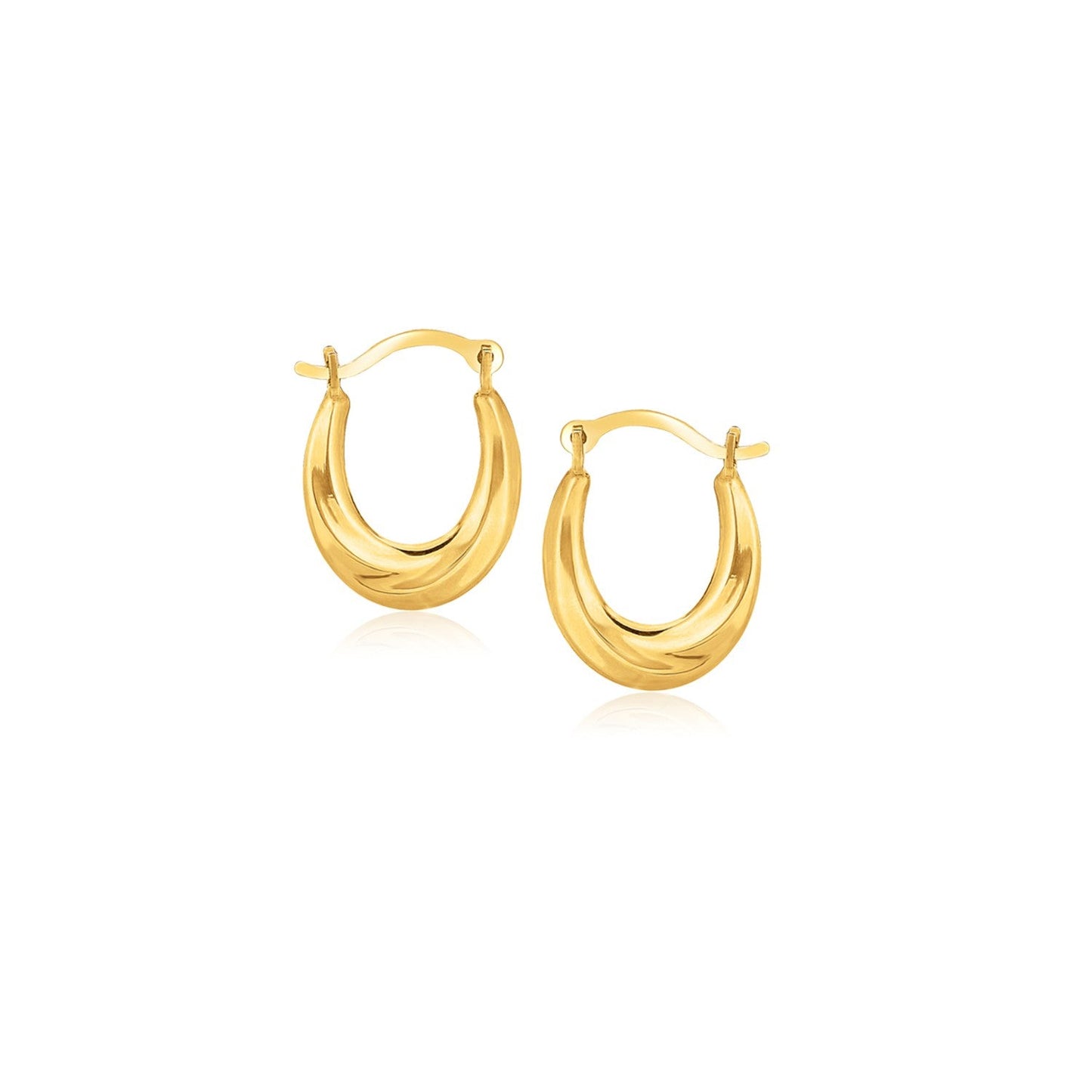 10k Yellow Gold Oval Hoop Earrings RCJ Earrings  CELESTIA LUXE JEWELLERS