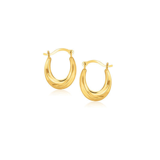 10k Yellow Gold Oval Hoop Earrings RCJ Earrings  CELESTIA LUXE JEWELLERS