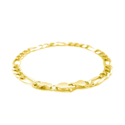 14k Yellow Gold Solid Figaro Bracelet (6.00 mm) RCJ Bracelets  CELESTIA LUXE JEWELLERS