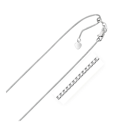 14k White Gold Adjustable Box Chain