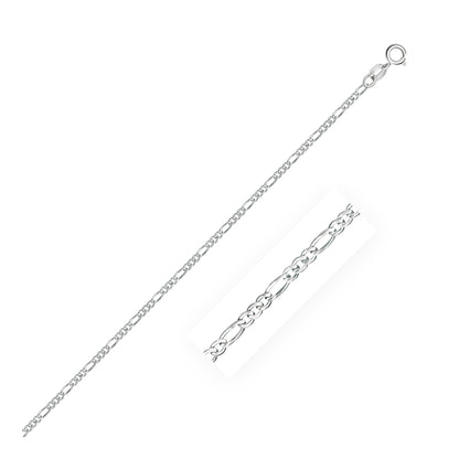 14k White Gold Solid Figaro Chain