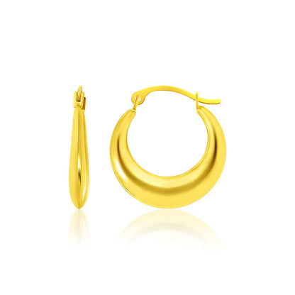 14k Yellow Gold Graduated Round Shape Hoop Earrings RCJ Earrings  CELESTIA LUXE JEWELLERS