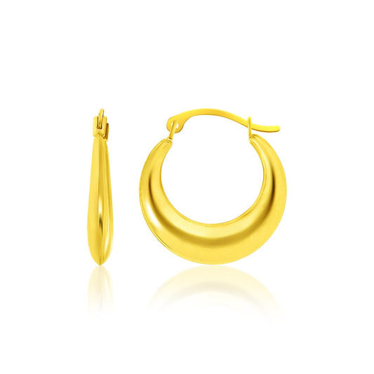 14k Yellow Gold Graduated Round Shape Hoop Earrings RCJ Earrings  CELESTIA LUXE JEWELLERS