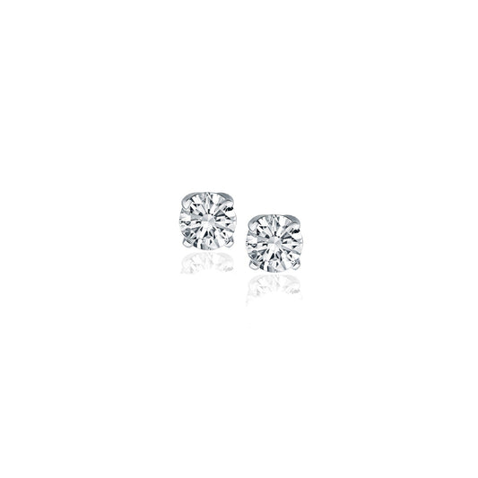 14k White Gold Diamond Four Prong Stud Earrings (1/4 cttw) RCJ Earrings  CELESTIA LUXE JEWELLERS