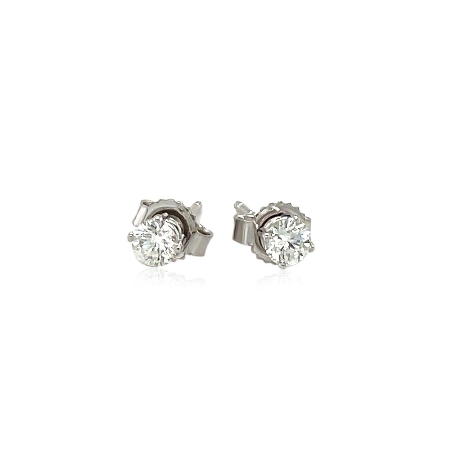 14k White Gold Diamond Four Prong Stud Earrings (1/4 cttw) RCJ Earrings  CELESTIA LUXE JEWELLERS