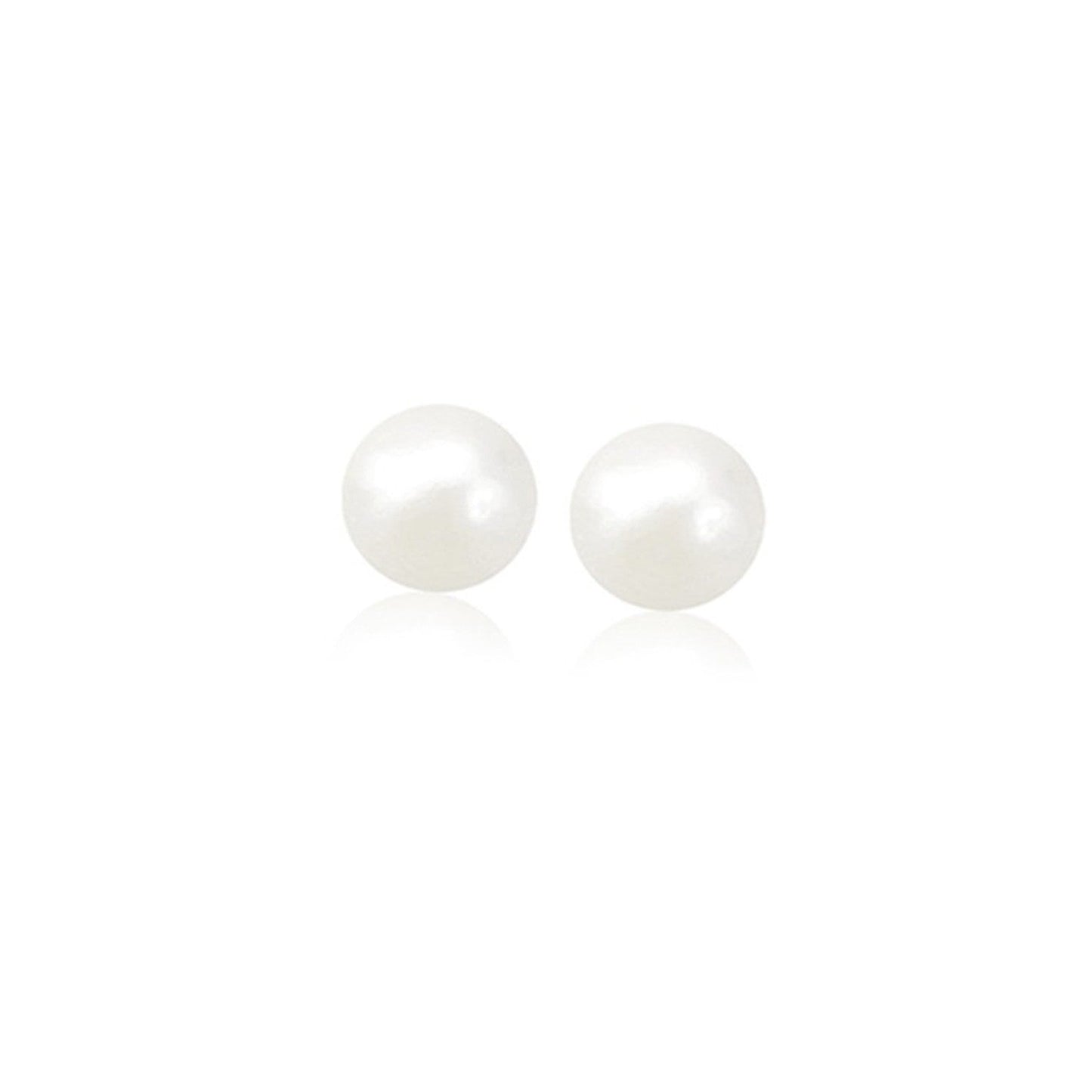 14k Yellow Gold Freshwater Cultured White Pearl Stud Earrings (6mm) RCJ Earrings  CELESTIA LUXE JEWELLERS