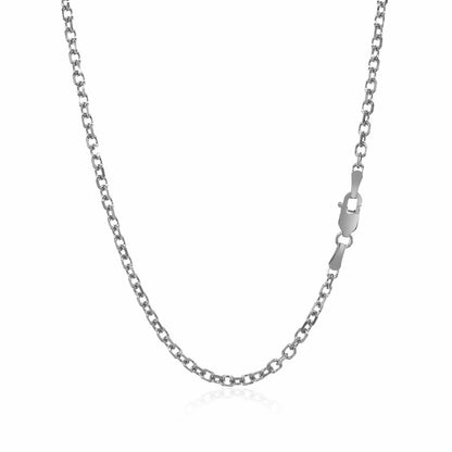 Sterling Silver Rhodium Plated Cable Chain (2.75 mm) RCJ Chains  CELESTIA LUXE JEWELLERS