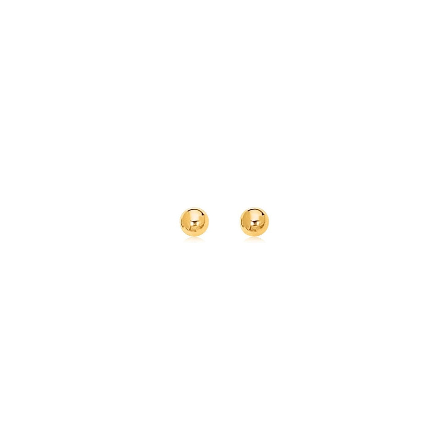 14k Yellow Gold Polished Round Stud Earrings(3mm) RCJ Earrings  CELESTIA LUXE JEWELLERS