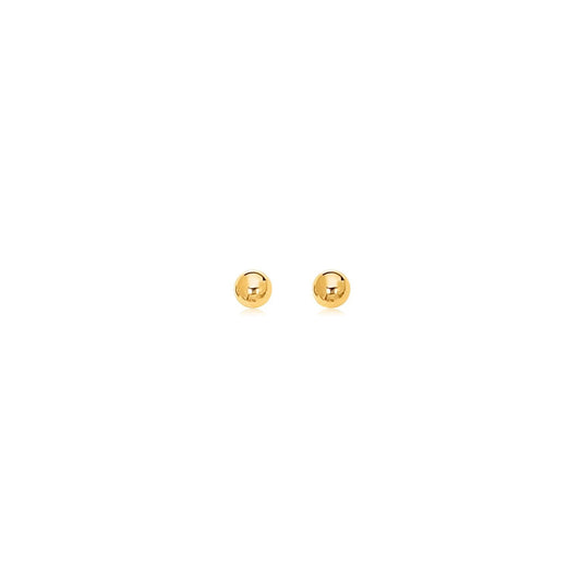 14k Yellow Gold Polished Round Stud Earrings(3mm) RCJ Earrings  CELESTIA LUXE JEWELLERS