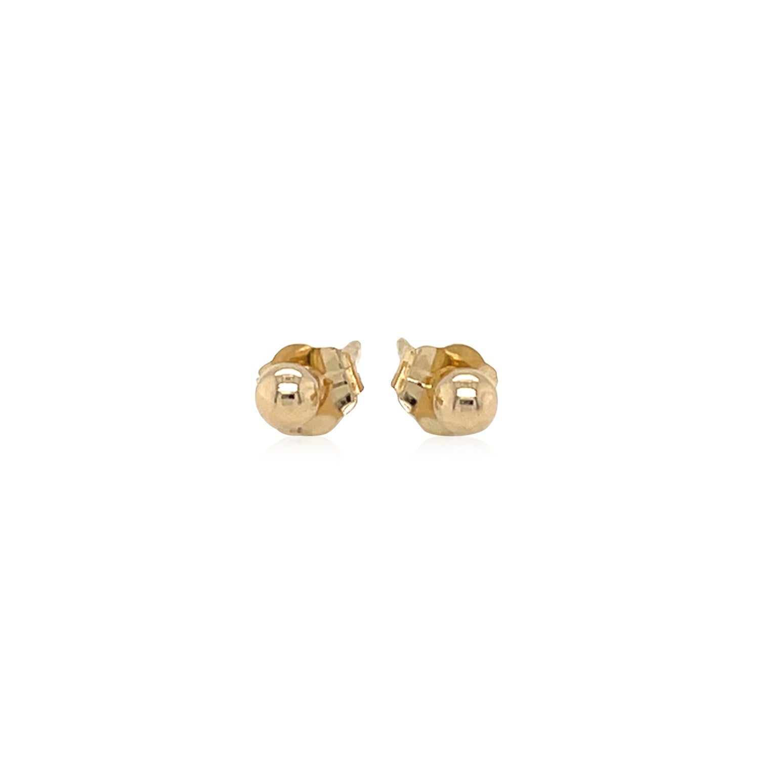 14k Yellow Gold Polished Round Stud Earrings(3mm) RCJ Earrings  CELESTIA LUXE JEWELLERS