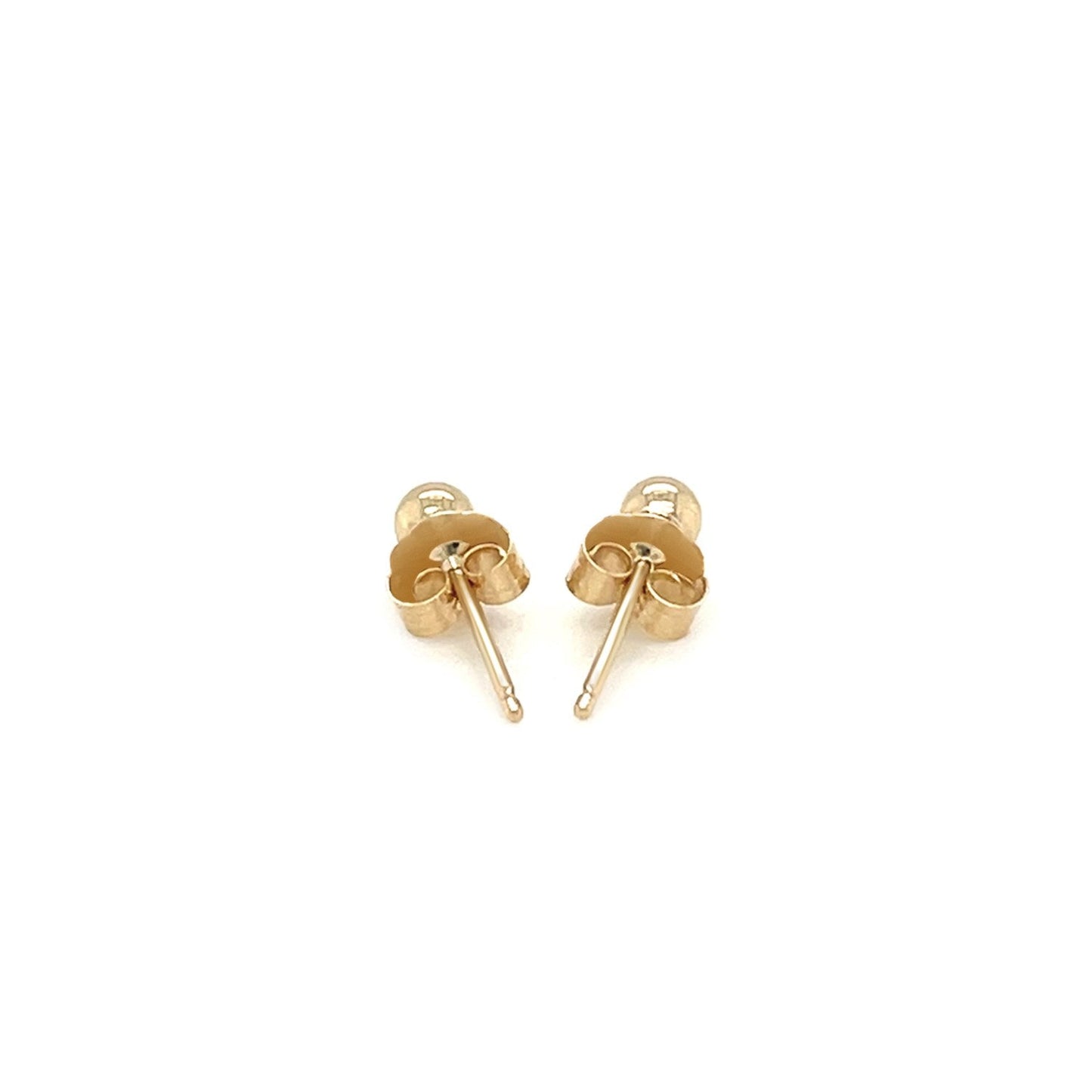 14k Yellow Gold Polished Round Stud Earrings(3mm) RCJ Earrings  CELESTIA LUXE JEWELLERS