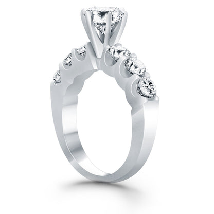 14k White Gold Shared Prong Diamond Engagement Ring RCJ Rings  CELESTIA LUXE JEWELLERS