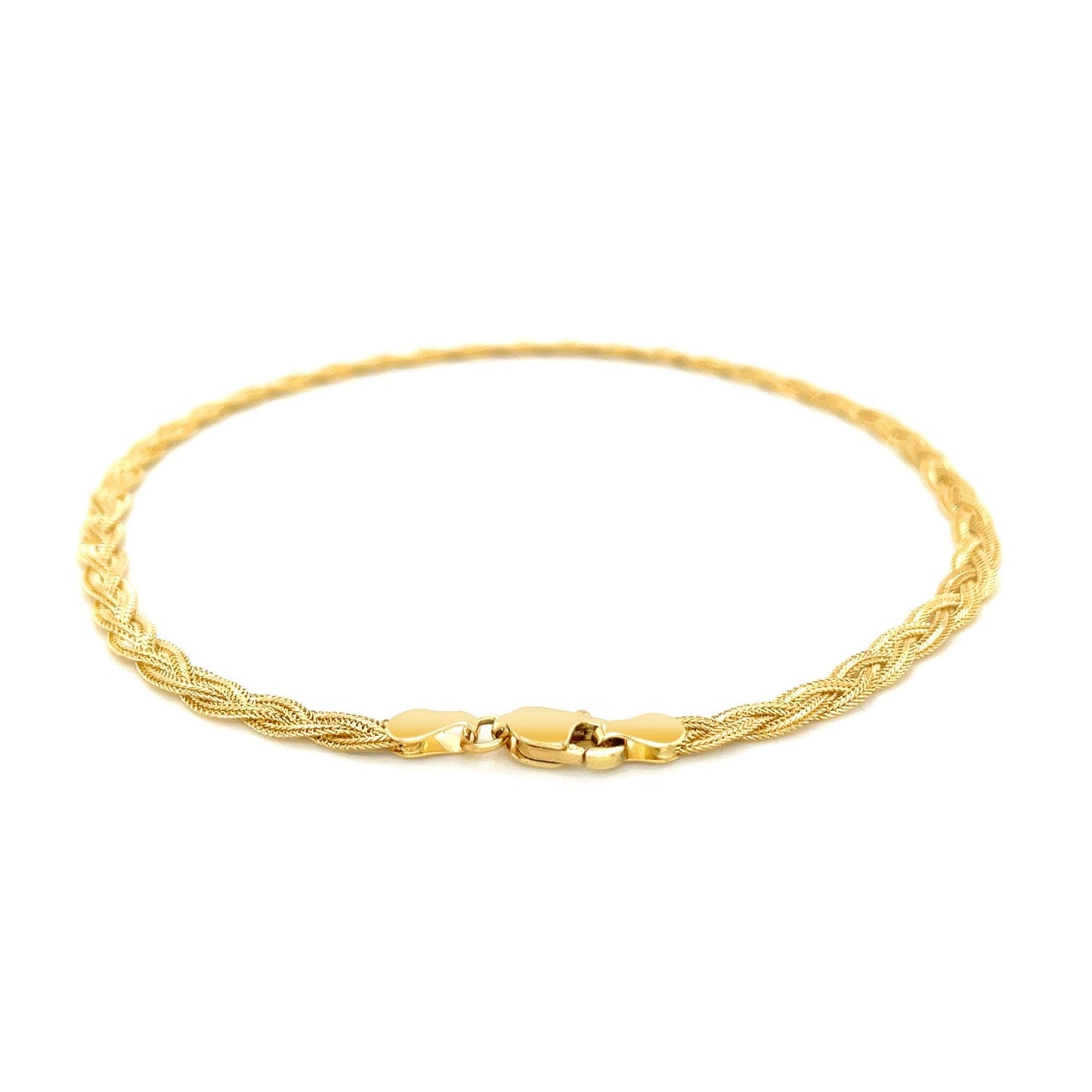 14k Yellow Gold Braided Bracelet  (3.50 mm) RCJ Bracelets  CELESTIA LUXE JEWELLERS