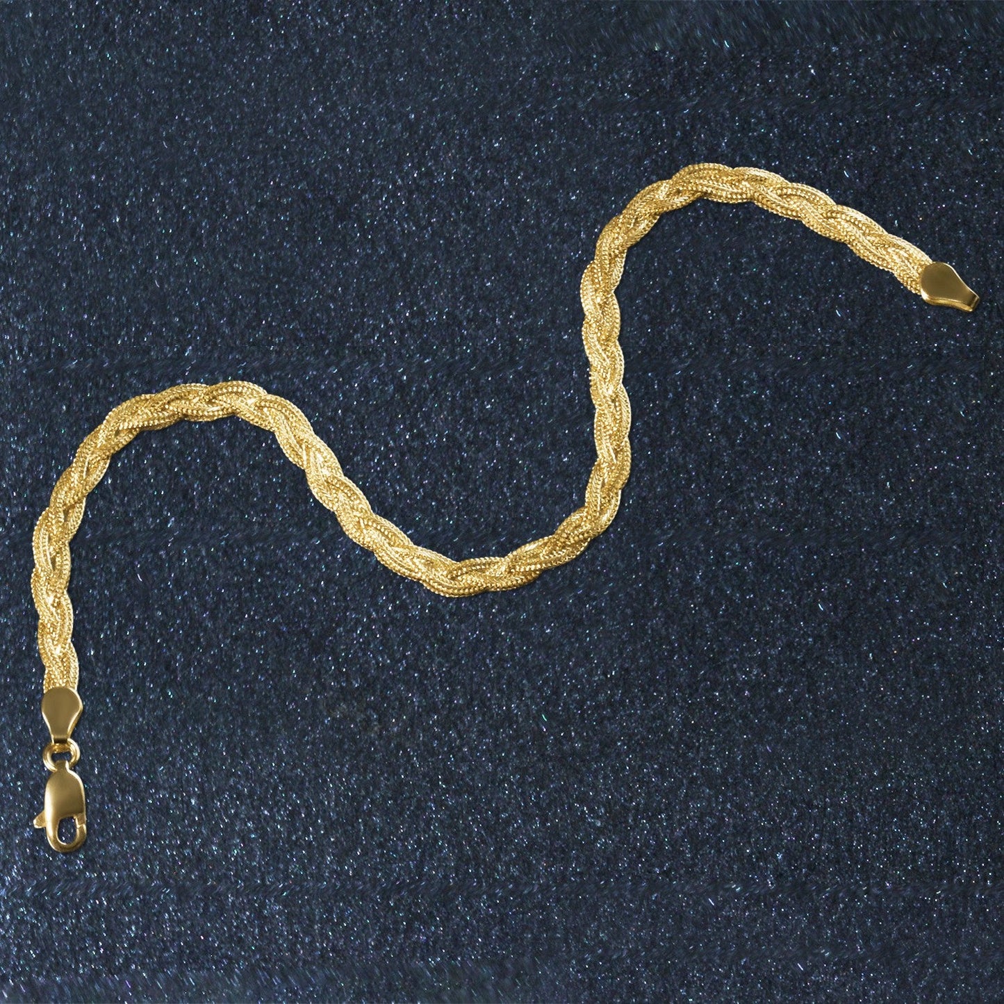 14k Yellow Gold Braided Bracelet  (3.50 mm) RCJ Bracelets  CELESTIA LUXE JEWELLERS