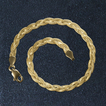 14k Yellow Gold Braided Bracelet  (3.50 mm) RCJ Bracelets  CELESTIA LUXE JEWELLERS