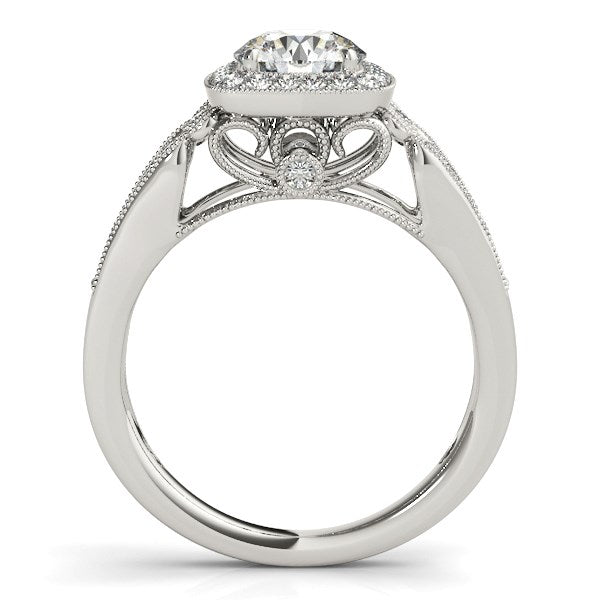14k White Gold Baroque Shank Style Cut Diamond Engagement Ring (1 1/4 cttw) RCJ Rings  CELESTIA LUXE JEWELLERS