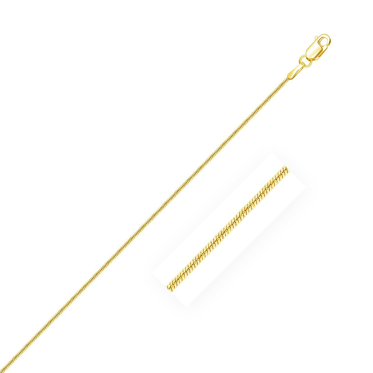 14k Yellow Gold Round Snake Chain