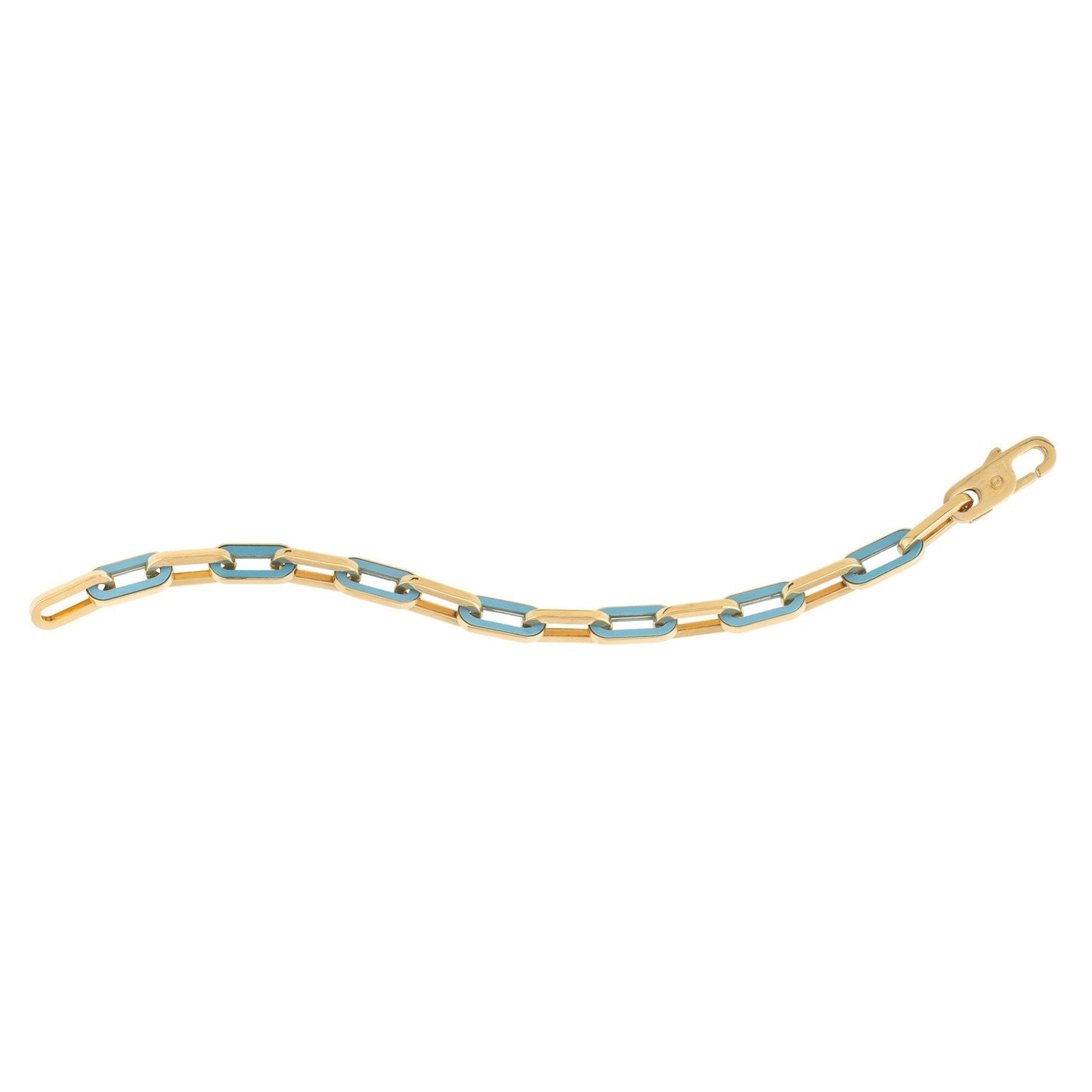 14k Yellow Gold Turquoise Paperclip Gem Link Bracelet (7.00 mm) RCJ Bracelets  CELESTIA LUXE JEWELLERS