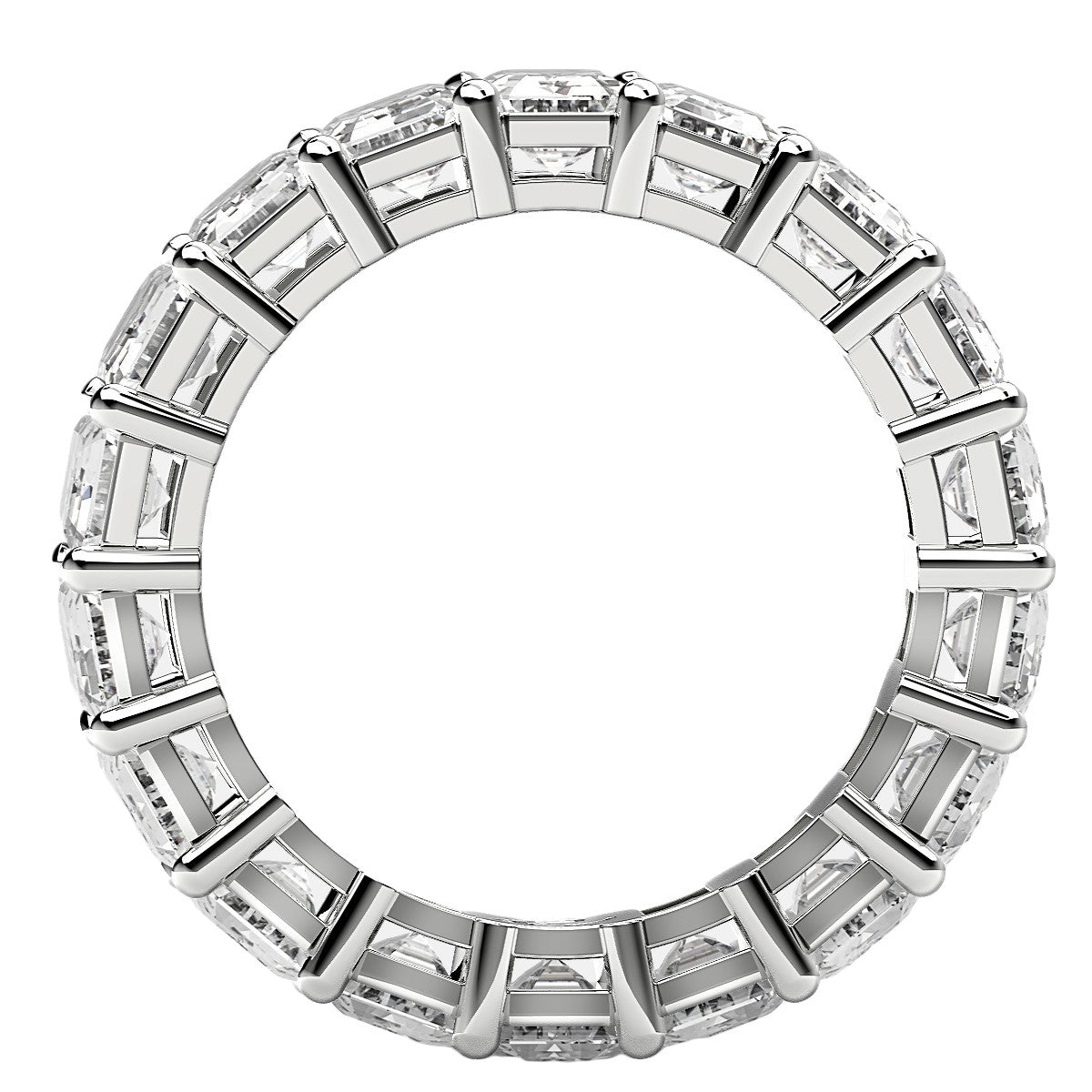 Emerald Cut Lab Grown Diamond Eternity Ring in 14k White Gold (8 cttw FG/VS2) RCJ Rings  CELESTIA LUXE JEWELLERS