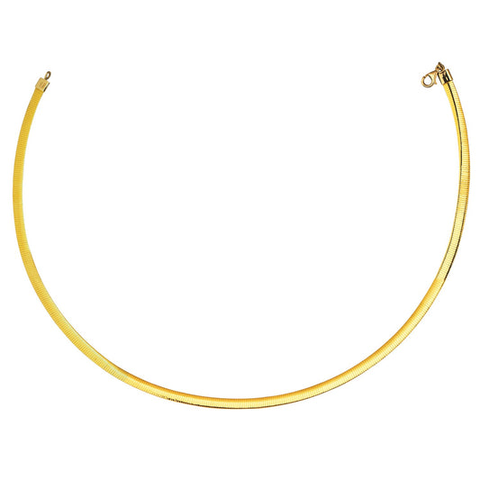 14K Yellow Gold And Silver Reversible Omega Chain Necklace