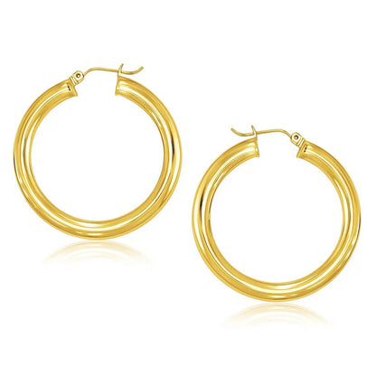 14k Yellow Gold Polished Hoop Earrings