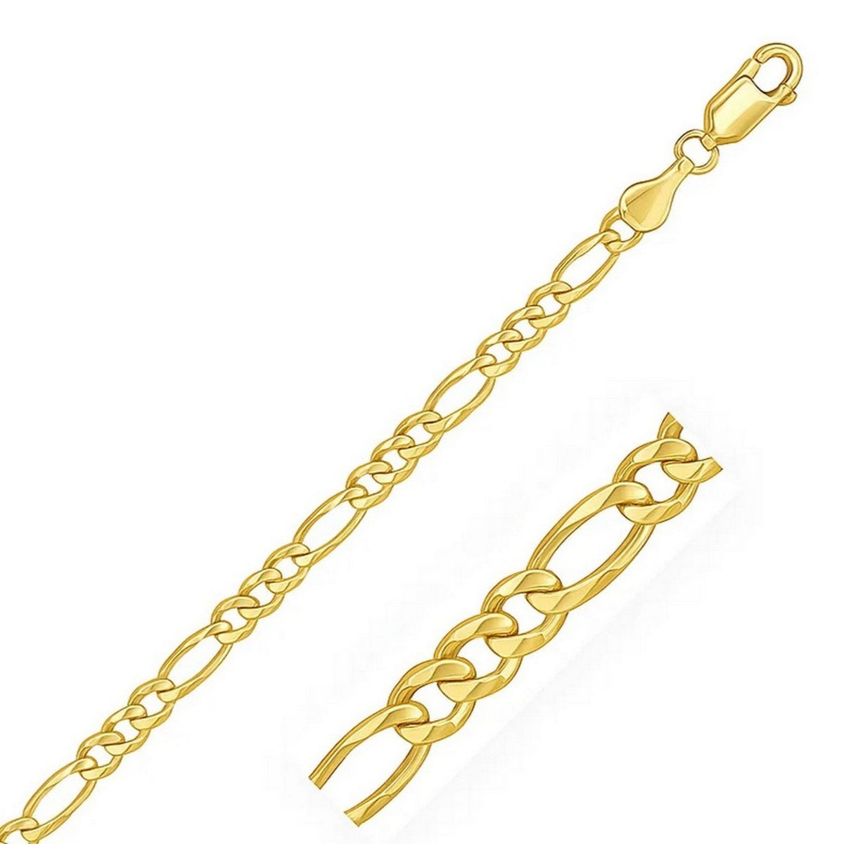 14k Yellow Gold Solid Figaro Chain