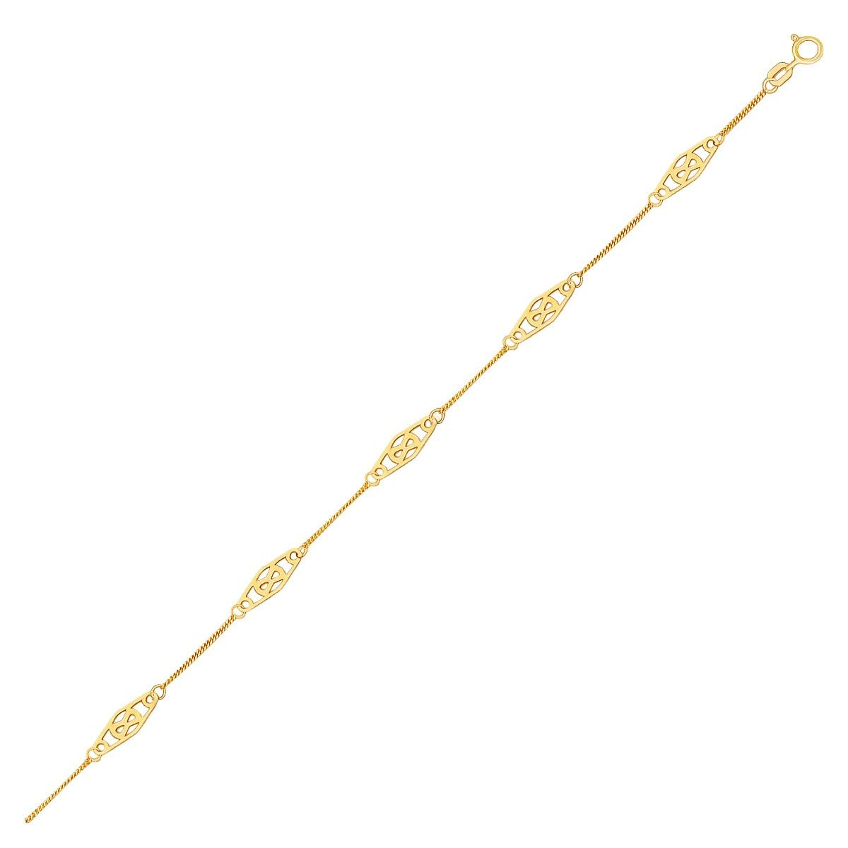 14k Yellow Gold Infinity Ankle Bracelet RCJ Bracelets  CELESTIA LUXE JEWELLERS