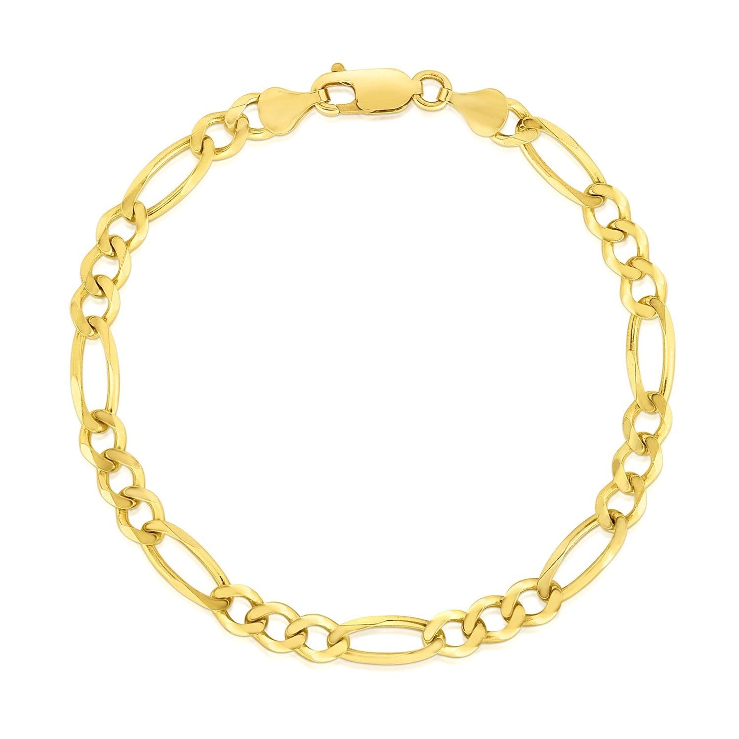 10k Yellow Gold Solid Figaro Bracelet (4.50 mm) RCJ Bracelets  CELESTIA LUXE JEWELLERS