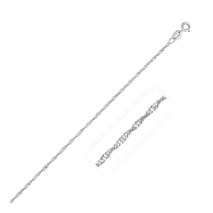 14k White Gold Singapore Chain