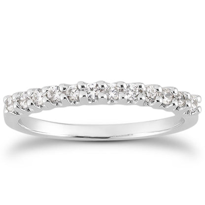 14k White Gold Fancy U Setting Shared Prong Diamond Wedding Ring Band RCJ Rings  CELESTIA LUXE JEWELLERS