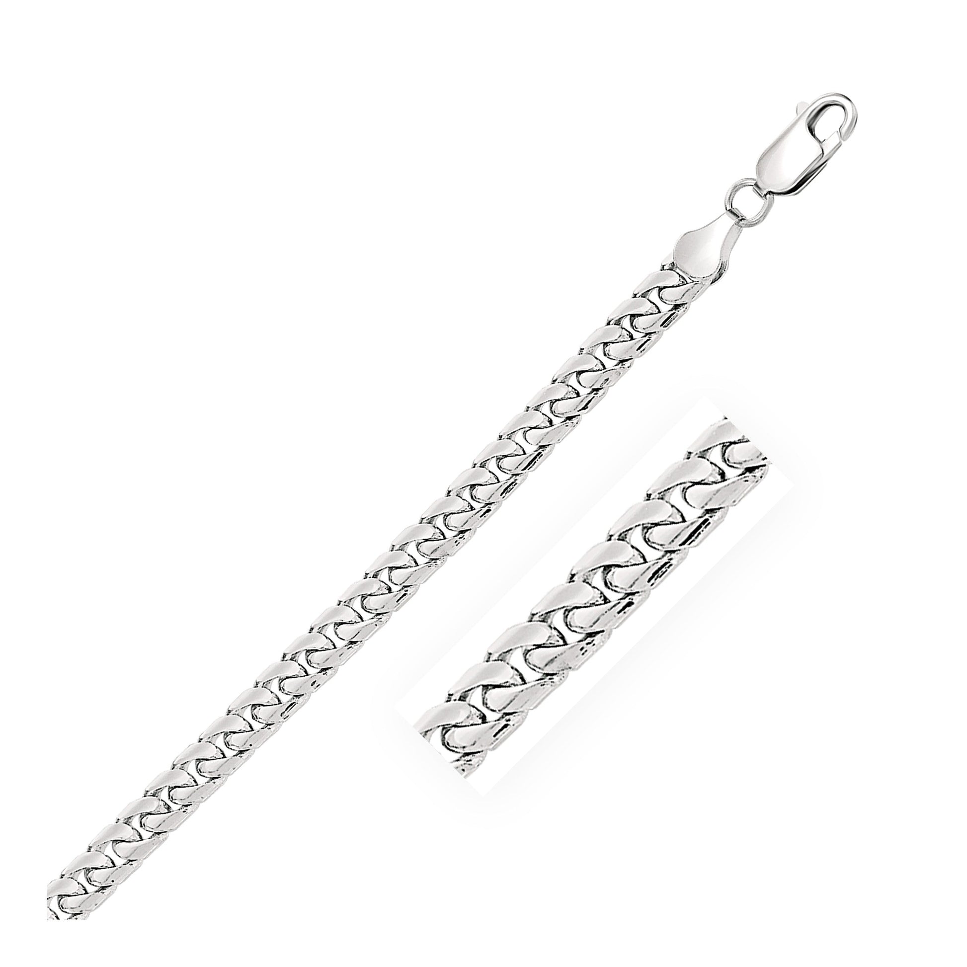 14k White Gold Solid Miami Cuban Bracelet (6.00 mm) RCJ Bracelets  CELESTIA LUXE JEWELLERS