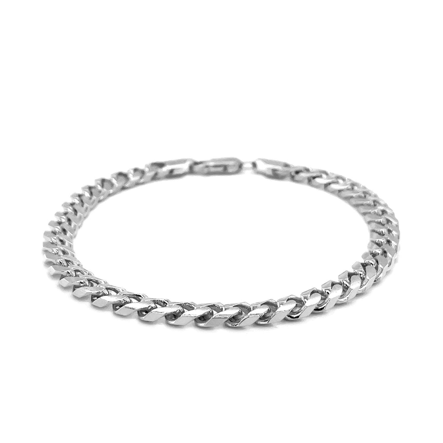 14k White Gold Solid Miami Cuban Bracelet (6.00 mm) RCJ Bracelets  CELESTIA LUXE JEWELLERS