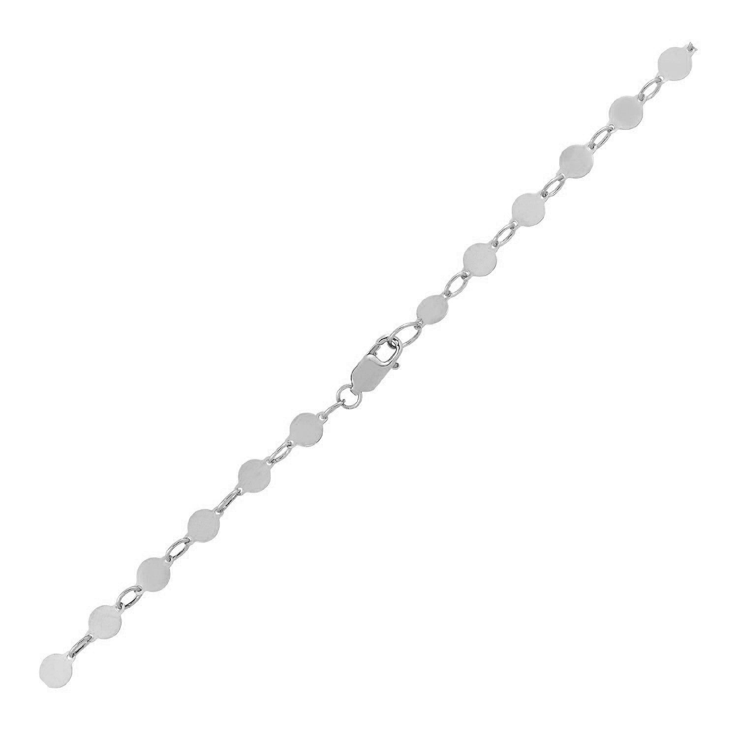 14k White Gold Bracelet with Polished Circles (4.00 mm) RCJ Bracelets  CELESTIA LUXE JEWELLERS