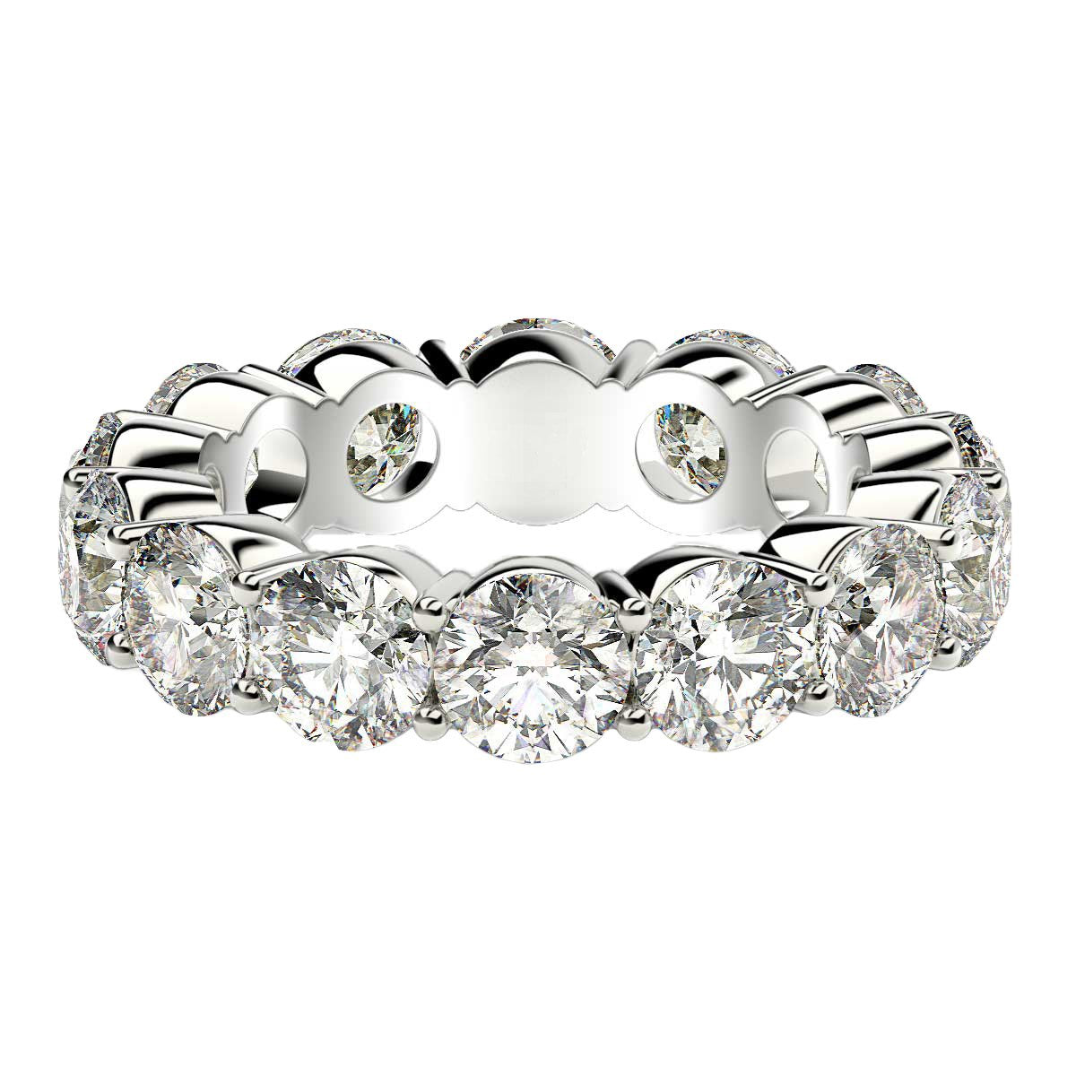 Round Cut Lab Grown Diamond Eternity Ring in 14k White Gold (6 cttw FG/VS2) RCJ Rings  CELESTIA LUXE JEWELLERS
