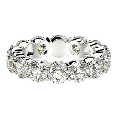 Round Cut Lab Grown Diamond Eternity Ring in 14k White Gold (6 cttw FG/VS2) RCJ Rings  CELESTIA LUXE JEWELLERS