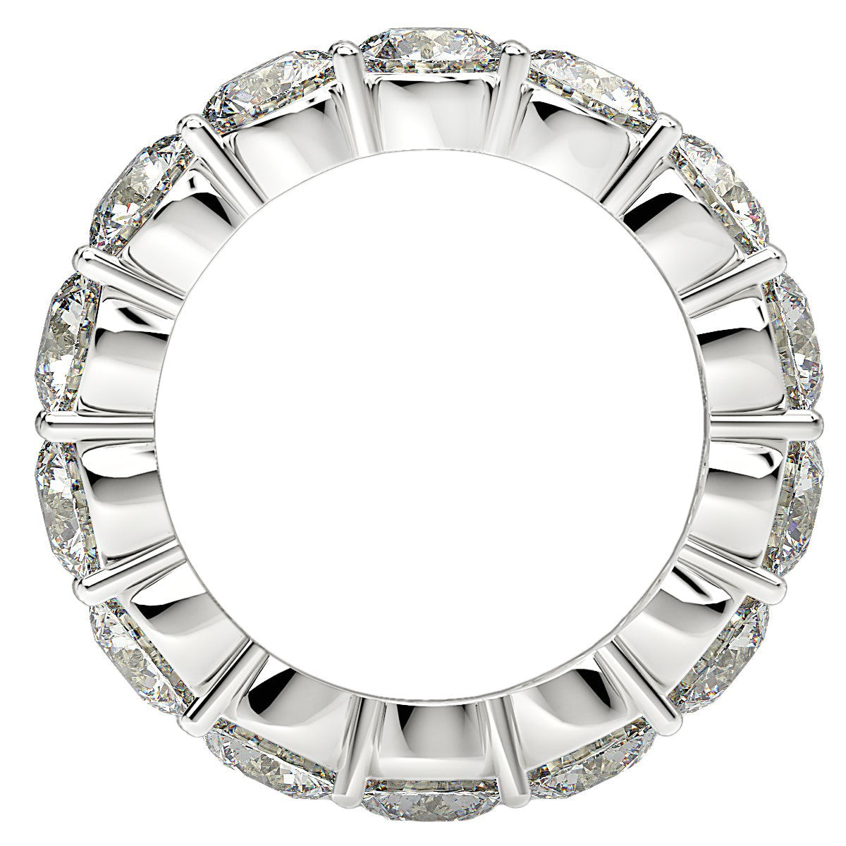 Round Cut Lab Grown Diamond Eternity Ring in 14k White Gold (6 cttw FG/VS2) RCJ Rings  CELESTIA LUXE JEWELLERS
