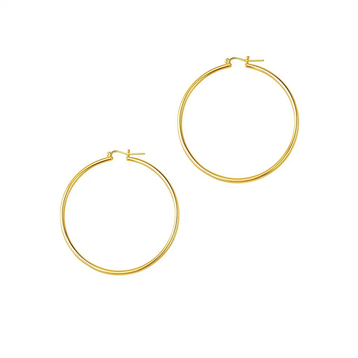 14k Yellow Gold Polished Hoop Earrings