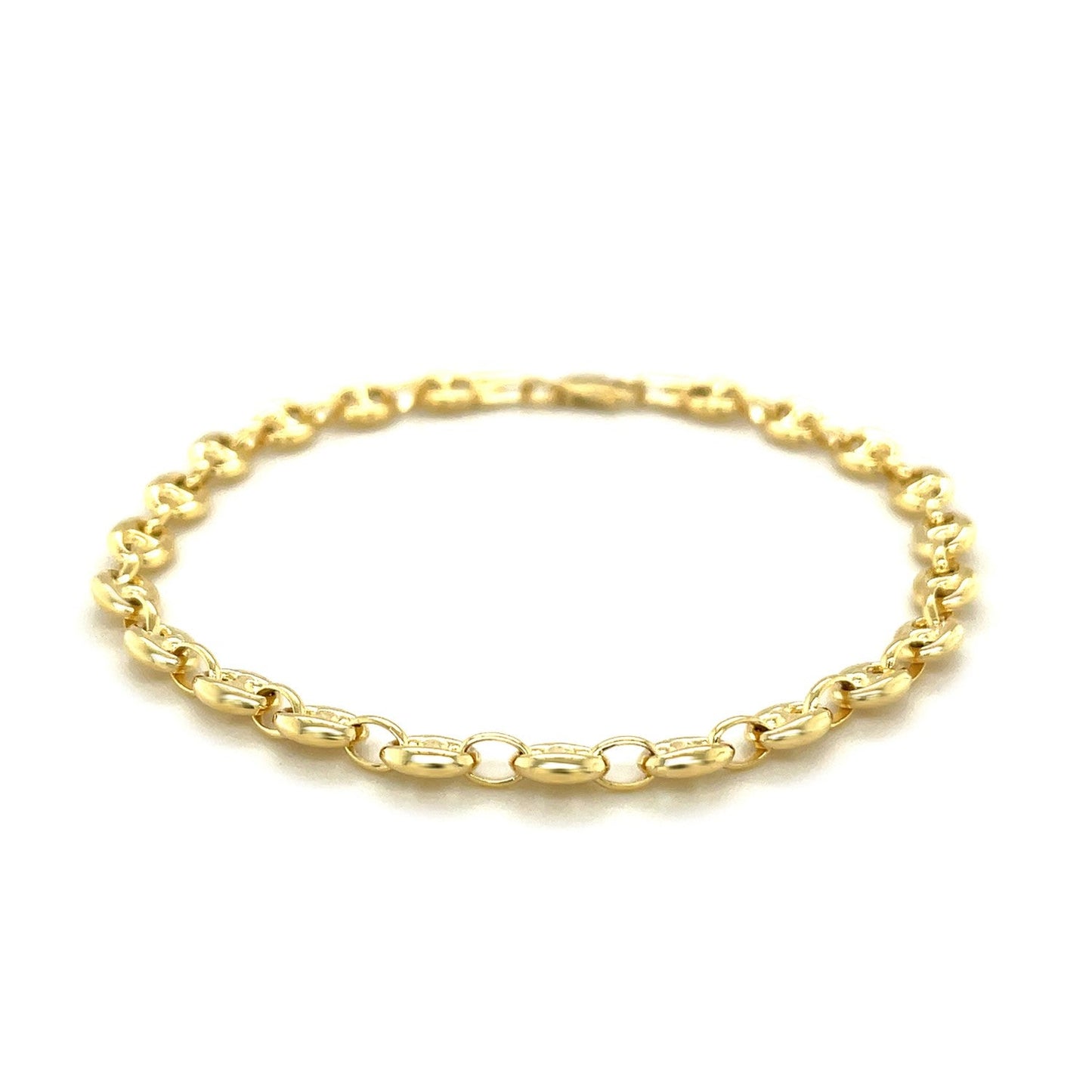 14k Yellow Gold Puffed Mariner Link Bracelet (4.70 mm) RCJ Bracelets  CELESTIA LUXE JEWELLERS