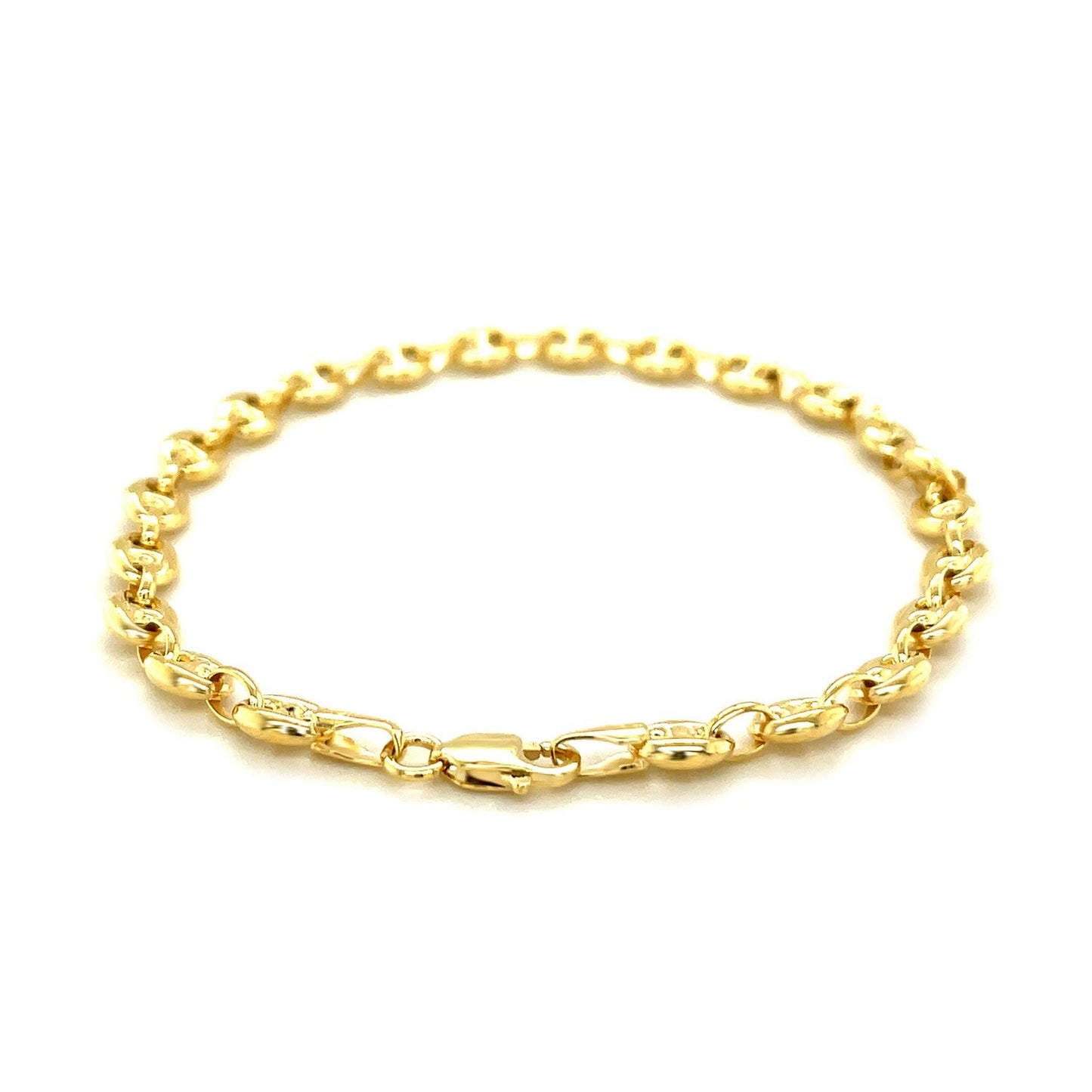 14k Yellow Gold Puffed Mariner Link Bracelet (4.70 mm) RCJ Bracelets  CELESTIA LUXE JEWELLERS