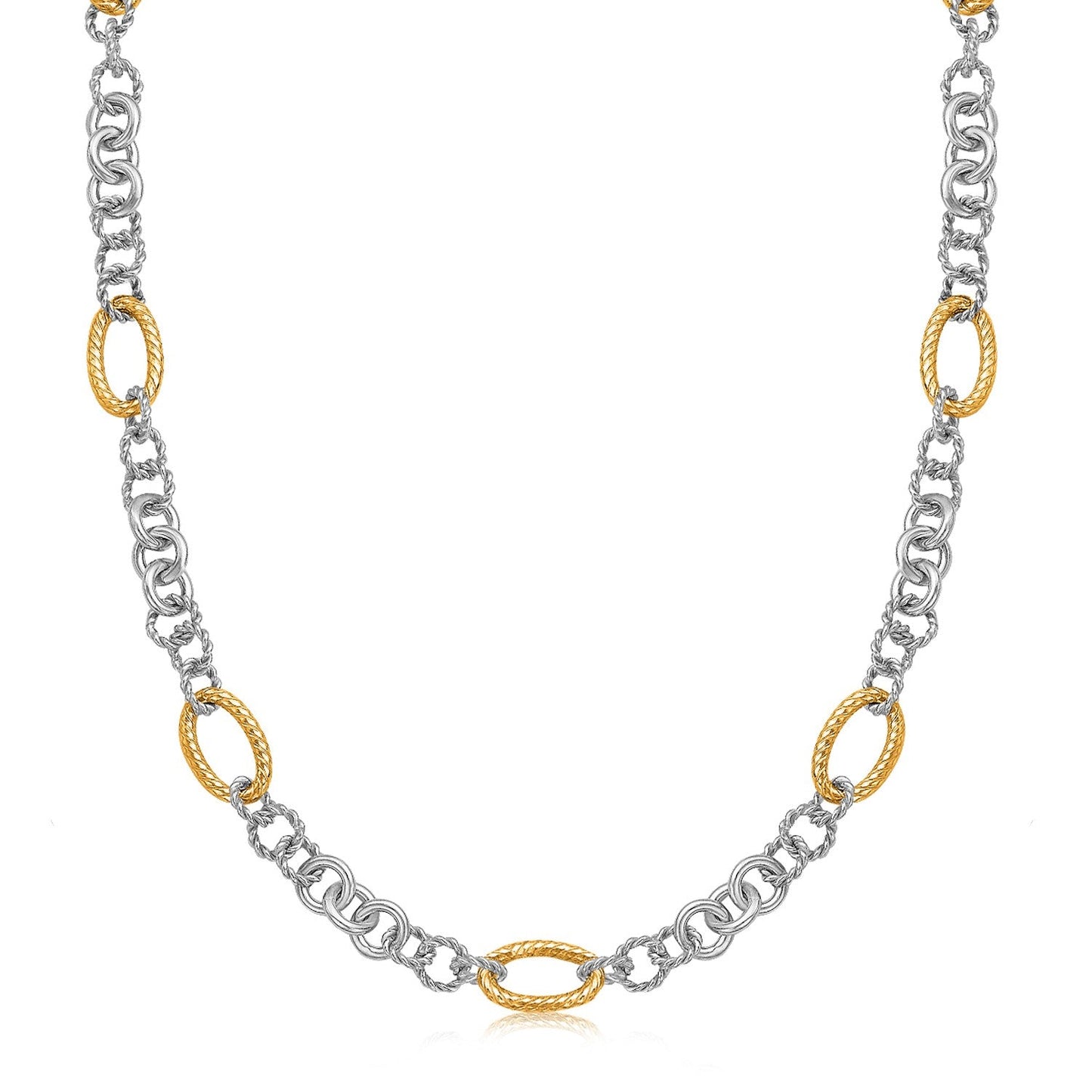 18k Yellow Gold and Sterling Silver Rhodium Plated Multi Style Chain Necklace RCJ Necklaces  CELESTIA LUXE JEWELLERS