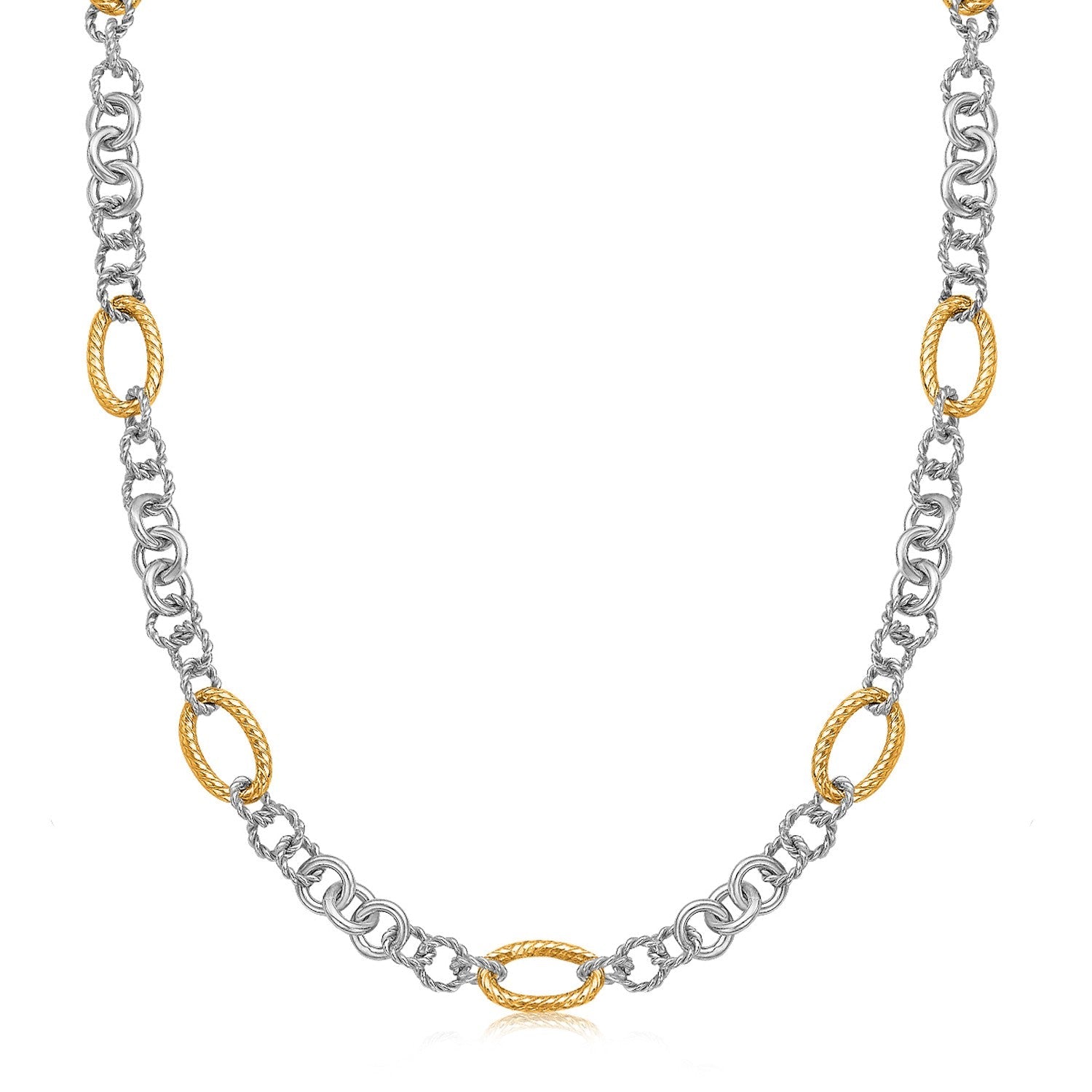 18k Yellow Gold and Sterling Silver Rhodium Plated Multi Style Chain Necklace RCJ Necklaces  CELESTIA LUXE JEWELLERS