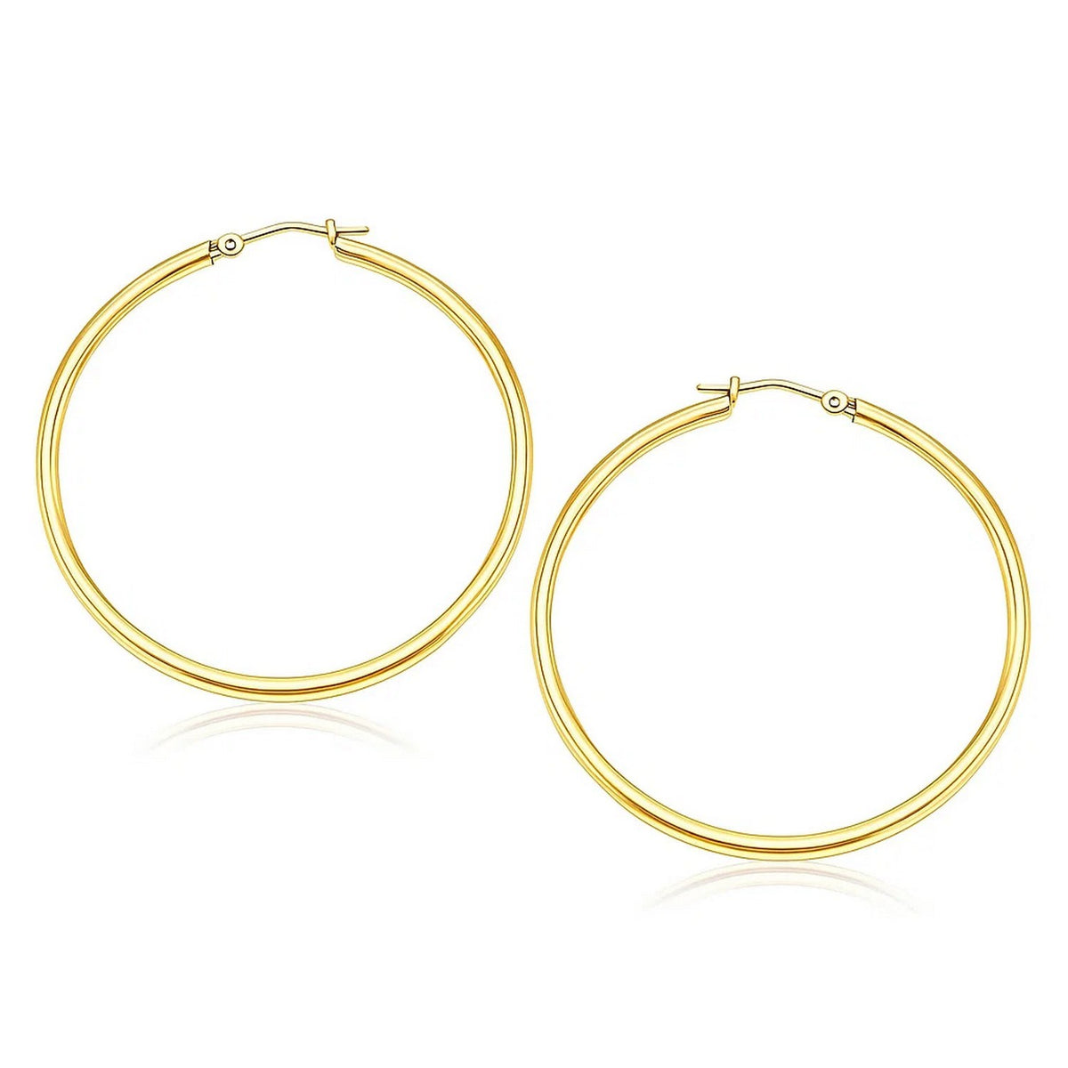 14k Yellow Gold Polished Hoop Earrings