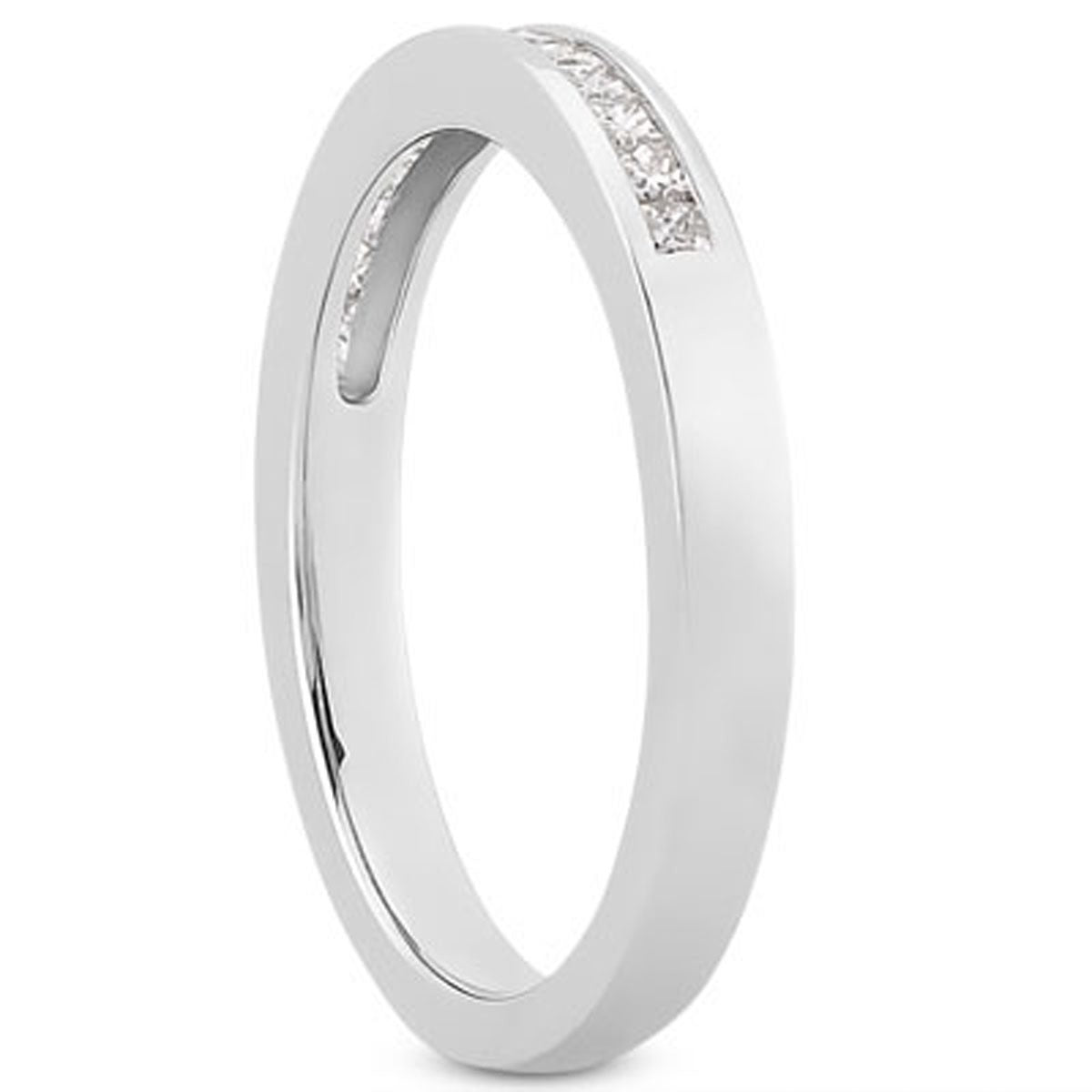 14k White Gold Channel Set Princess Diamond Wedding Ring Band RCJ Rings  CELESTIA LUXE JEWELLERS