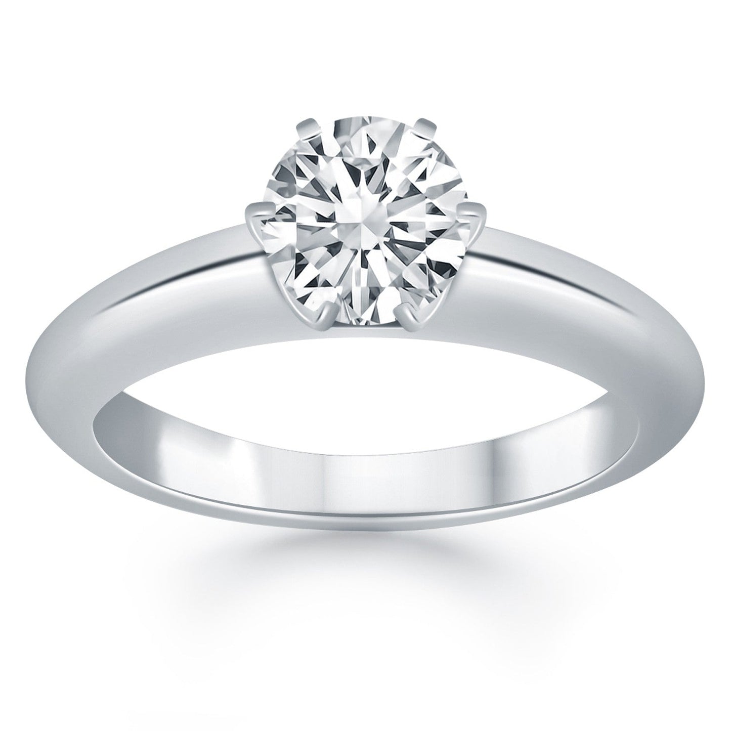 14k White Gold Solitaire Cathedral Engagement Ring RCJ Rings  CELESTIA LUXE JEWELLERS