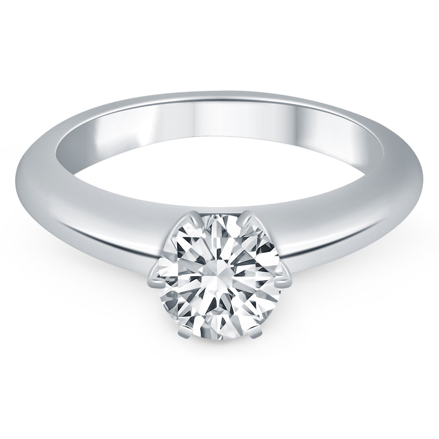 14k White Gold Solitaire Cathedral Engagement Ring RCJ Rings  CELESTIA LUXE JEWELLERS