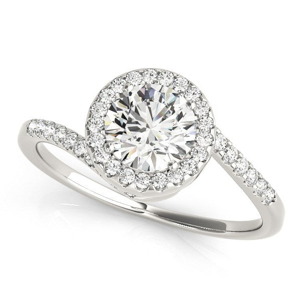 14k White Gold Halo Design Bypass Round Diamond Engagement Ring (5/8 cttw) RCJ Rings  CELESTIA LUXE JEWELLERS
