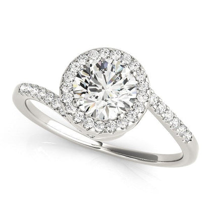 14k White Gold Halo Design Bypass Round Diamond Engagement Ring (5/8 cttw) RCJ Rings  CELESTIA LUXE JEWELLERS